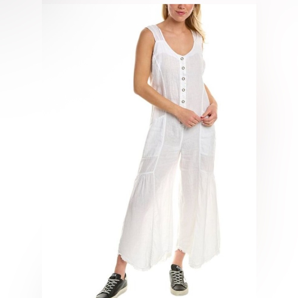 XCVI Fang‎ Sharkbite Linen Jumpsuit
